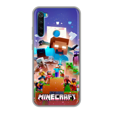Силиконовый чехол на Xiaomi RedMi Note 8 с принтом Майнкрафт Minecraft