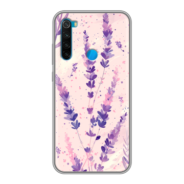 Силиконовый чехол на Xiaomi RedMi Note 8 с принтом цветы лаванда Силиконовый чехол на Xiaomi RedMi Note 8 с принтом цветы лаванда