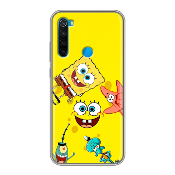 Силиконовый чехол на Xiaomi RedMi Note 8 с принтом Спанч боб Спанчбоб