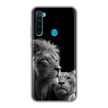 Силиконовый чехол на Xiaomi RedMi Note 8 с принтом Лев кошки