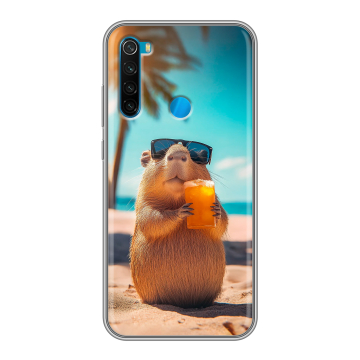 Силиконовый чехол на Xiaomi RedMi Note 8 с принтом Капибара Силиконовый чехол на Xiaomi RedMi Note 8 с принтом Капибара