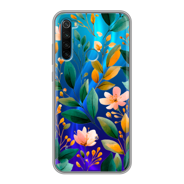 Силиконовый чехол на Xiaomi RedMi Note 8 с принтом Цветы паттерн