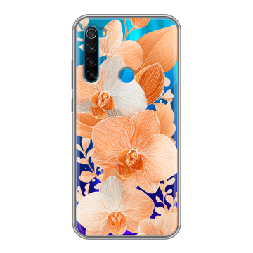 Силиконовый чехол на Xiaomi RedMi Note 8 с принтом Бежевые цветы