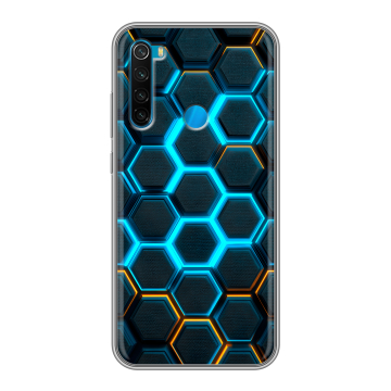 Силиконовый чехол на Xiaomi RedMi Note 8 с принтом Неоновые соты