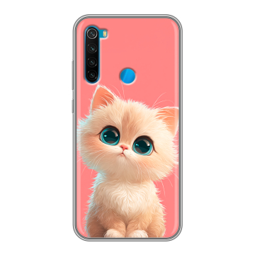 Силиконовый чехол на Xiaomi RedMi Note 8 с принтом Розовый котенок