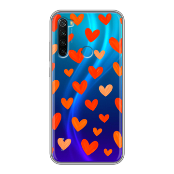 Силиконовый чехол на Xiaomi RedMi Note 8 с принтом Сердечки