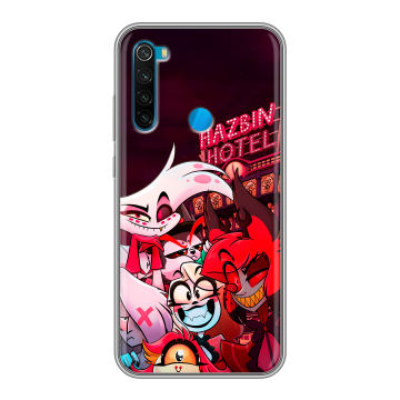 Силиконовый чехол на Xiaomi RedMi Note 8 с принтом Hazbin Hotel Отель Хазбин