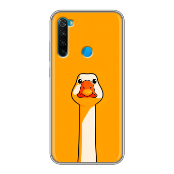 Силиконовый чехол на Xiaomi RedMi Note 8 с принтом Смешная утка Силиконовый чехол на Xiaomi RedMi Note 8 с принтом Смешная утка