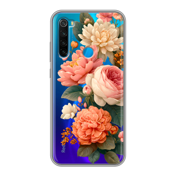 Силиконовый чехол на Xiaomi RedMi Note 8 с принтом цветы Силиконовый чехол на Xiaomi RedMi Note 8 с принтом цветы