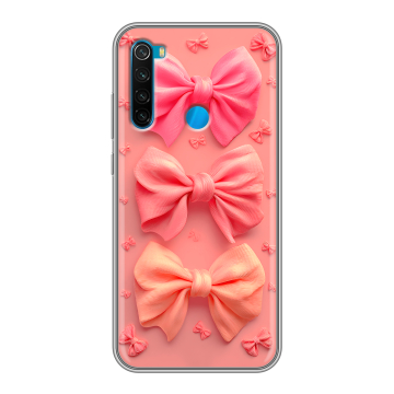 Силиконовый чехол на Xiaomi RedMi Note 8 с принтом Розовые бантики