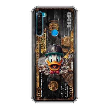 Силиконовый чехол на Xiaomi RedMi Note 8 с принтом Дональд Дак Доллар Силиконовый чехол на Xiaomi RedMi Note 8 с принтом Дональд Дак Доллар