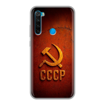 Силиконовый чехол на Xiaomi RedMi Note 8 с принтом Флаг Герб СССР Силиконовый чехол на Xiaomi RedMi Note 8 с принтом Флаг Герб СССР