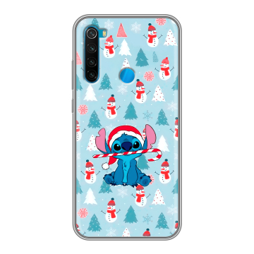 Силиконовый чехол на Xiaomi RedMi Note 8 с принтом Стич Новый год