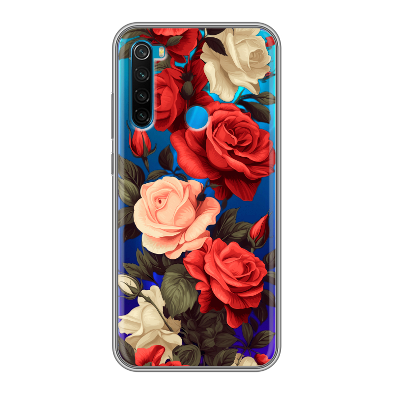 Силиконовый чехол на Xiaomi RedMi Note 8 с принтом Розы Силиконовый чехол на Xiaomi RedMi Note 8 с принтом Розы