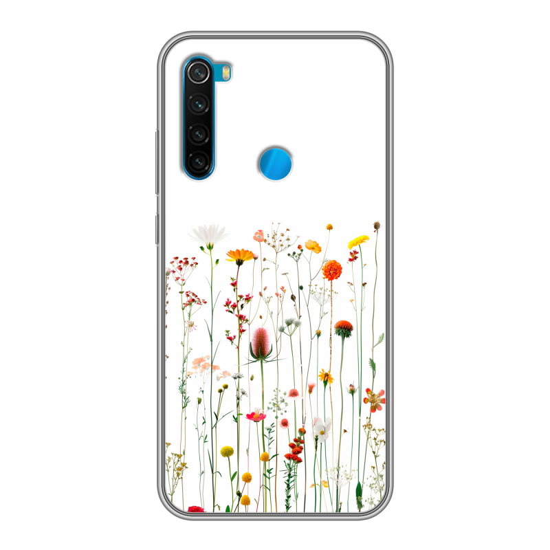 Силиконовый чехол на Xiaomi RedMi Note 8 с принтом цветы Силиконовый чехол на Xiaomi RedMi Note 8 с принтом цветы