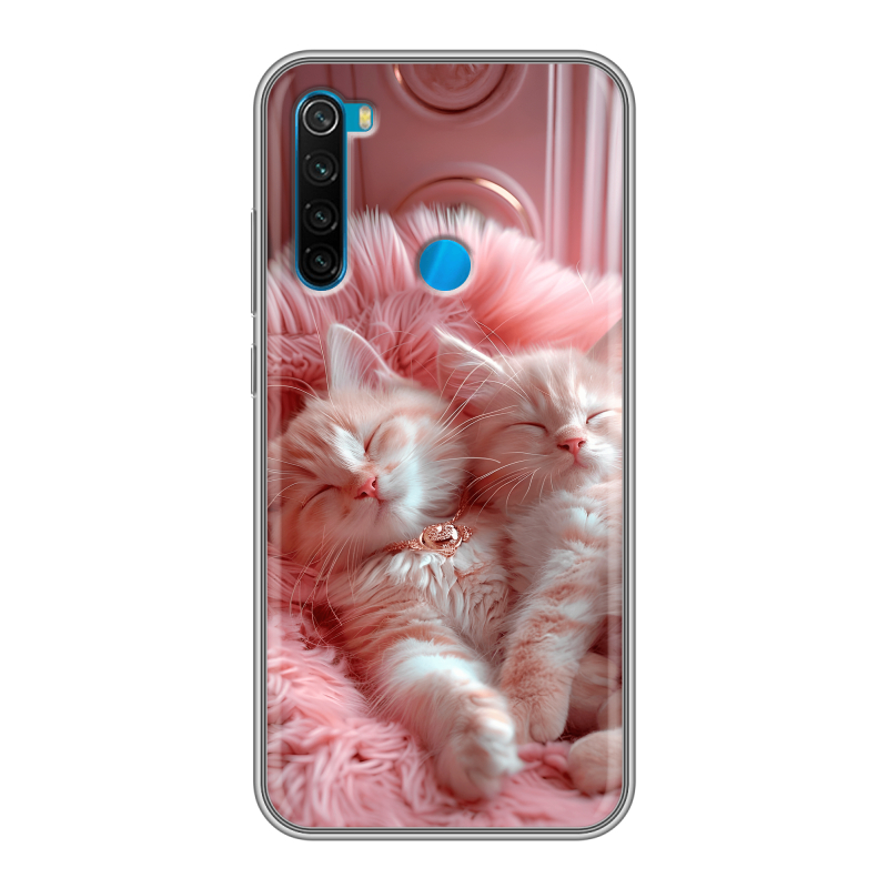 Силиконовый чехол на Xiaomi RedMi Note 8 с принтом котята котики Силиконовый чехол на Xiaomi RedMi Note 8 с принтом котята котики