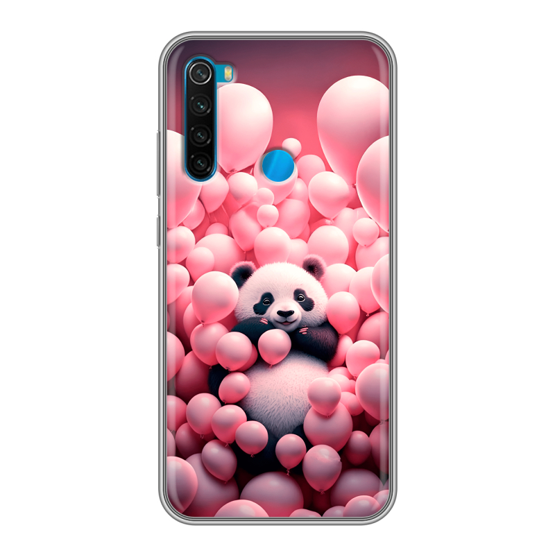Силиконовый чехол на Xiaomi RedMi Note 8 с принтом Панда Силиконовый чехол на Xiaomi RedMi Note 8 с принтом Панда