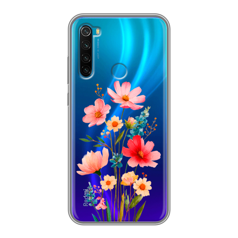 Силиконовый чехол на Xiaomi RedMi Note 8 с принтом Цветы Силиконовый чехол на Xiaomi RedMi Note 8 с принтом Цветы