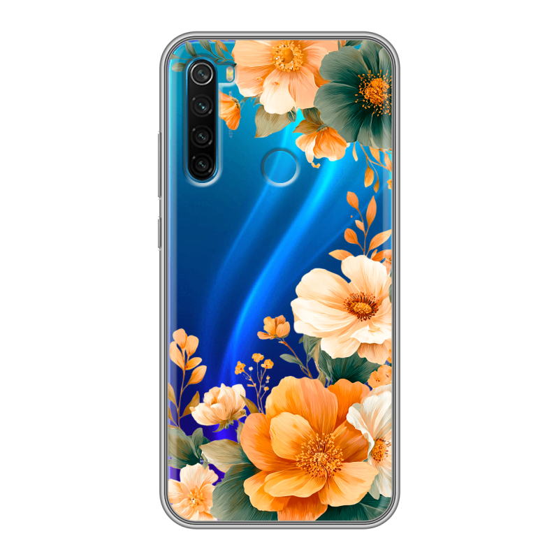 Силиконовый чехол на Xiaomi RedMi Note 8 с принтом Цветы принт Силиконовый чехол на Xiaomi RedMi Note 8 с принтом Цветы принт
