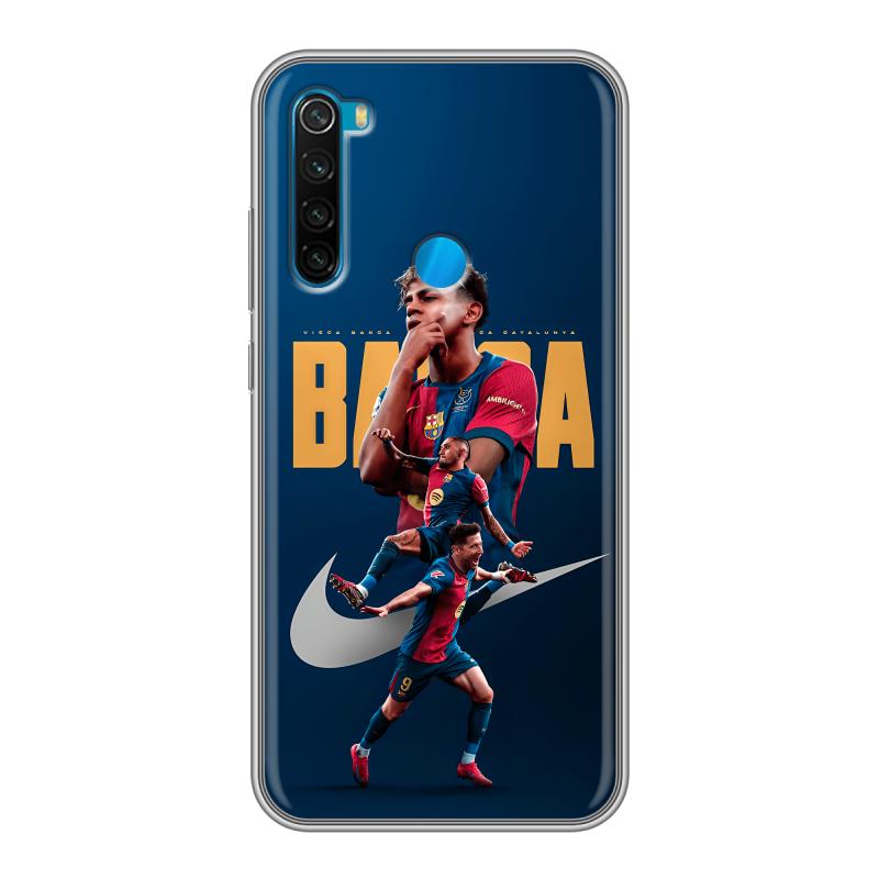 Силиконовый чехол на Xiaomi RedMi Note 8 с принтом Барселона Barca Yamal Силиконовый чехол на Xiaomi RedMi Note 8 с принтом Барселона Barca Yamal