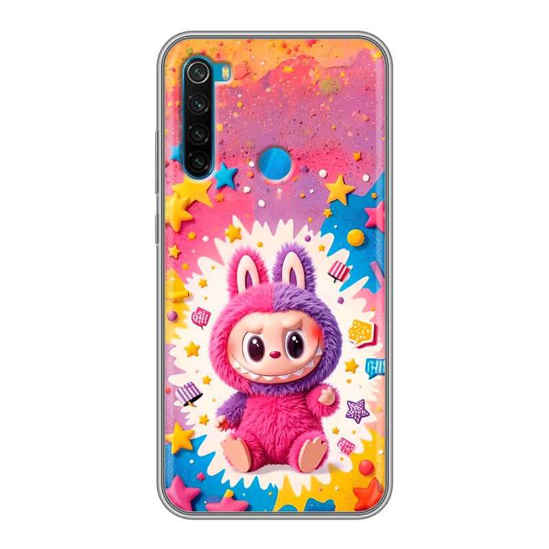 Силиконовый чехол на Xiaomi RedMi Note 8 с принтом Labubu Лабубу Силиконовый чехол на Xiaomi RedMi Note 8 с принтом Labubu Лабубу