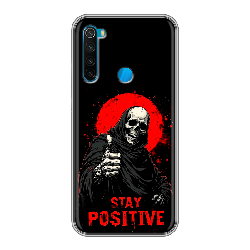 Силиконовый чехол на Xiaomi RedMi Note 8 с принтом смешной скелет Силиконовый чехол на Xiaomi RedMi Note 8 с принтом смешной скелет