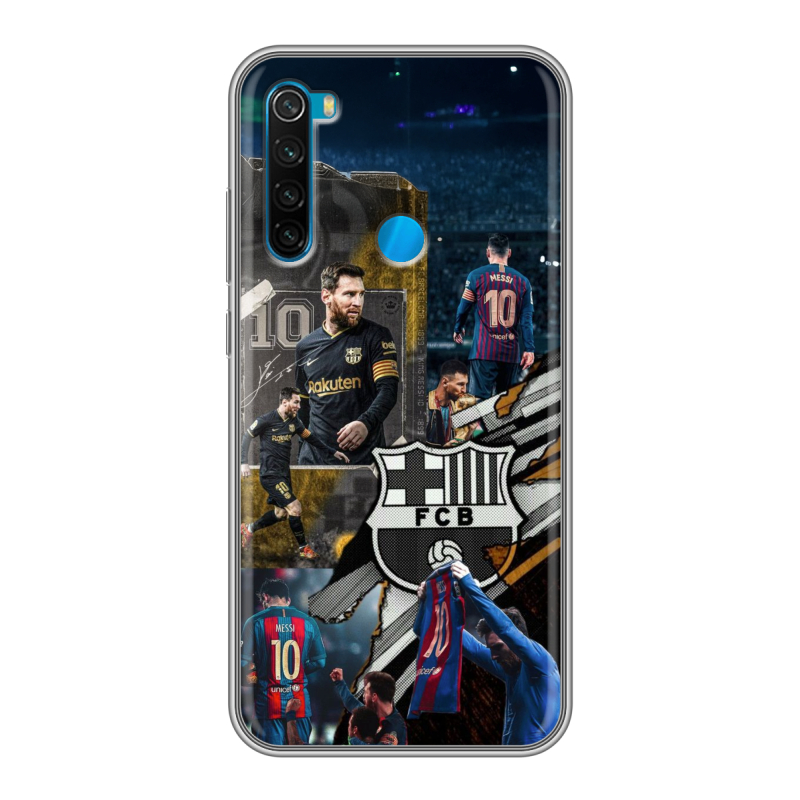 Силиконовый чехол на Xiaomi RedMi Note 8 с принтом Messi Barcelona Силиконовый чехол на Xiaomi RedMi Note 8 с принтом Messi Barcelona