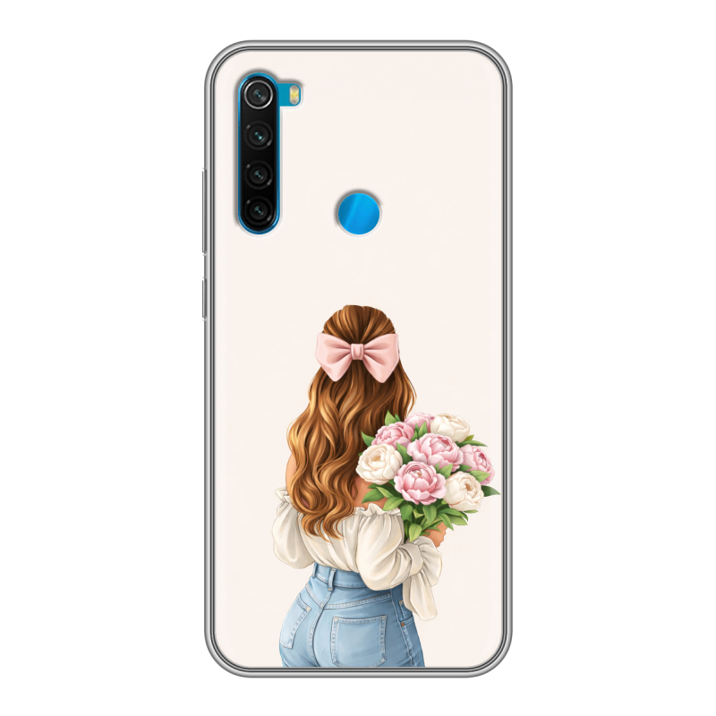 Силиконовый чехол на Xiaomi RedMi Note 8 с принтом женский Силиконовый чехол на Xiaomi RedMi Note 8 с принтом женский