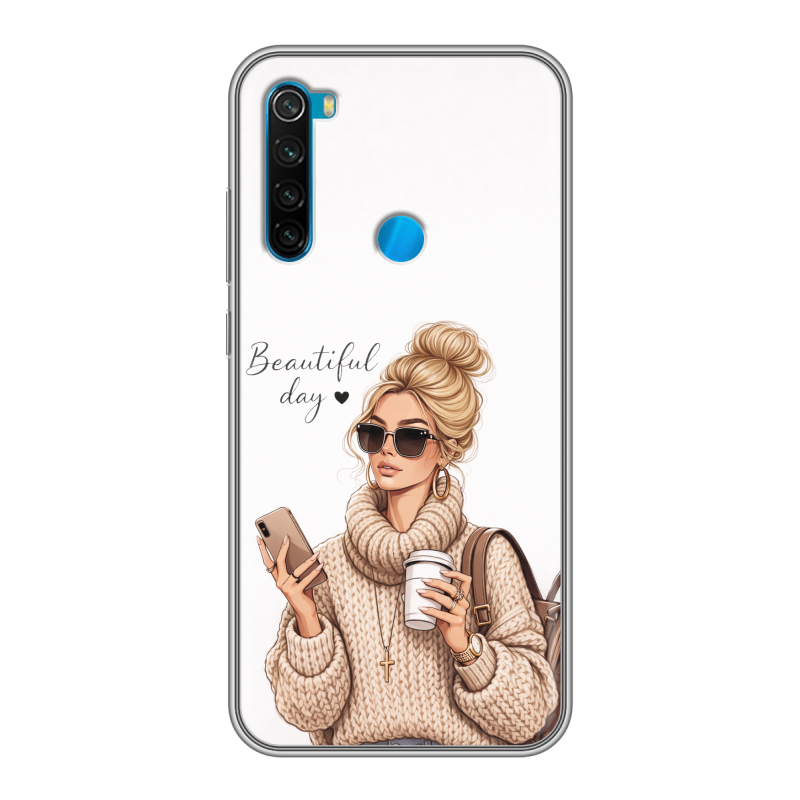 Силиконовый чехол на Xiaomi RedMi Note 8 с принтом женский Силиконовый чехол на Xiaomi RedMi Note 8 с принтом женский