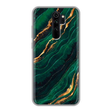 Силиконовый чехол на Xiaomi RedMi Note 8 Pro с принтом Мрамор зеленое золото Силиконовый чехол на Xiaomi RedMi Note 8 Pro с принтом Мрамор зеленое золото