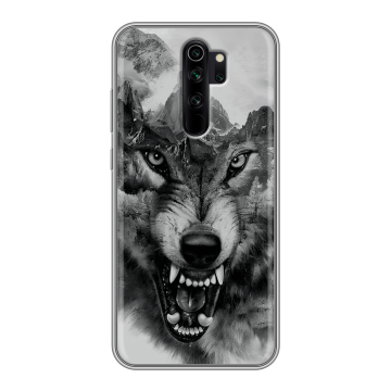Силиконовый чехол на Xiaomi RedMi Note 8 Pro с принтом Волк Силиконовый чехол на Xiaomi RedMi Note 8 Pro с принтом Волк