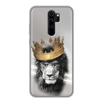 Силиконовый чехол на Xiaomi RedMi Note 8 Pro с принтом Лев с короной Силиконовый чехол на Xiaomi RedMi Note 8 Pro с принтом Лев с короной