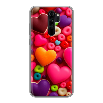 Силиконовый чехол на Xiaomi RedMi Note 8 Pro с принтом Сердечки Силиконовый чехол на Xiaomi RedMi Note 8 Pro с принтом Сердечки
