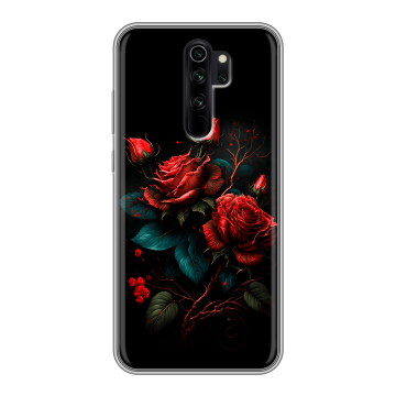 Силиконовый чехол на Xiaomi RedMi Note 8 Pro с принтом Розы красные Силиконовый чехол на Xiaomi RedMi Note 8 Pro с принтом Розы красные