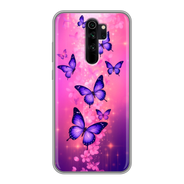 Силиконовый чехол на Xiaomi RedMi Note 8 Pro с принтом Бабочки Силиконовый чехол на Xiaomi RedMi Note 8 Pro с принтом Бабочки