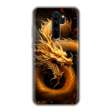 Силиконовый чехол на Xiaomi RedMi Note 8 Pro с принтом Золотой дракон