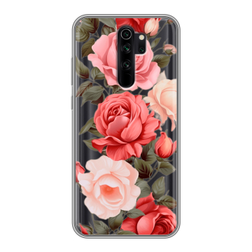 Силиконовый чехол на Xiaomi RedMi Note 8 Pro с принтом Розы