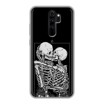 Силиконовый чехол на Xiaomi RedMi Note 8 Pro с принтом Поцелуй скелетов