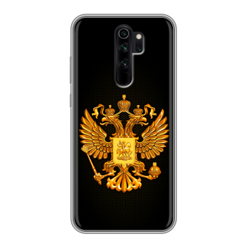 Силиконовый чехол на Xiaomi RedMi Note 8 Pro с принтом Герб России желтый Силиконовый чехол на Xiaomi RedMi Note 8 Pro с принтом Герб России желтый