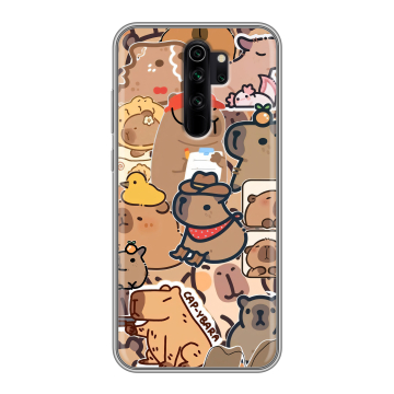 Силиконовый чехол на Xiaomi RedMi Note 8 Pro с принтом капибара Силиконовый чехол на Xiaomi RedMi Note 8 Pro с принтом капибара