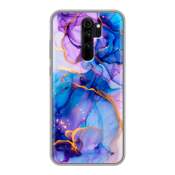 Силиконовый чехол на Xiaomi RedMi Note 8 Pro с принтом синий мрамор Силиконовый чехол на Xiaomi RedMi Note 8 Pro с принтом синий мрамор