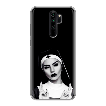 Силиконовый чехол на Xiaomi RedMi Note 8 Pro с принтом монашка