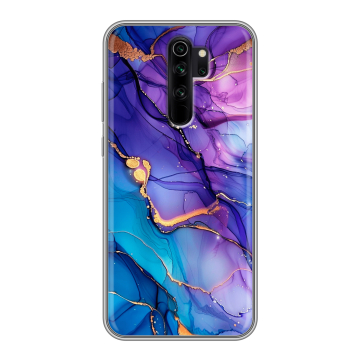 Силиконовый чехол на Xiaomi RedMi Note 8 Pro с принтом синий мрамор