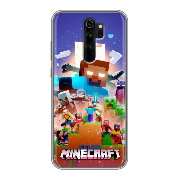 Силиконовый чехол на Xiaomi RedMi Note 8 Pro с принтом Майнкрафт Minecraft