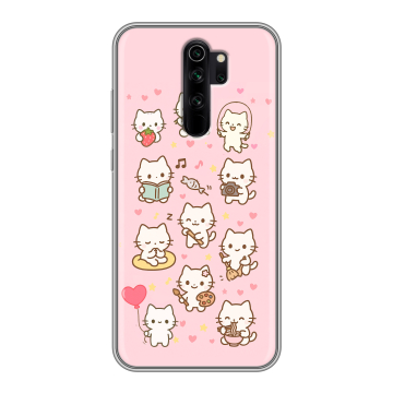Силиконовый чехол на Xiaomi RedMi Note 8 Pro с принтом Hello Kitty Хелоу Кити