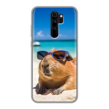 Силиконовый чехол на Xiaomi RedMi Note 8 Pro с принтом Капибара Силиконовый чехол на Xiaomi RedMi Note 8 Pro с принтом Капибара