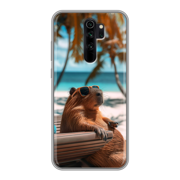 Силиконовый чехол на Xiaomi RedMi Note 8 Pro с принтом Капибара Силиконовый чехол на Xiaomi RedMi Note 8 Pro с принтом Капибара