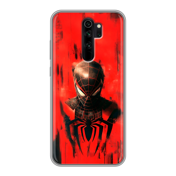 Силиконовый чехол на Xiaomi RedMi Note 8 Pro с принтом человек паук spiderman Силиконовый чехол на Xiaomi RedMi Note 8 Pro с принтом человек паук spiderman
