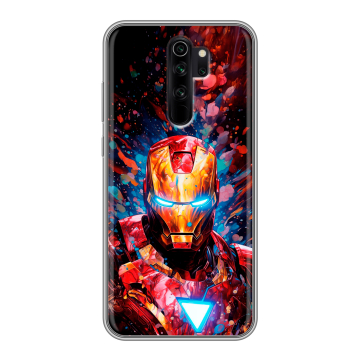 Силиконовый чехол на Xiaomi RedMi Note 8 Pro с принтом Железный человек Ironman