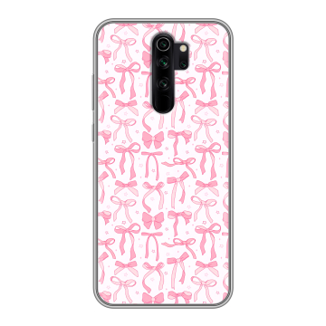 Силиконовый чехол на Xiaomi RedMi Note 8 Pro с принтом Розовые бантики Силиконовый чехол на Xiaomi RedMi Note 8 Pro с принтом Розовые бантики